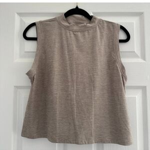 calia women's lustralux mock neck tank in neutral Sz Medium